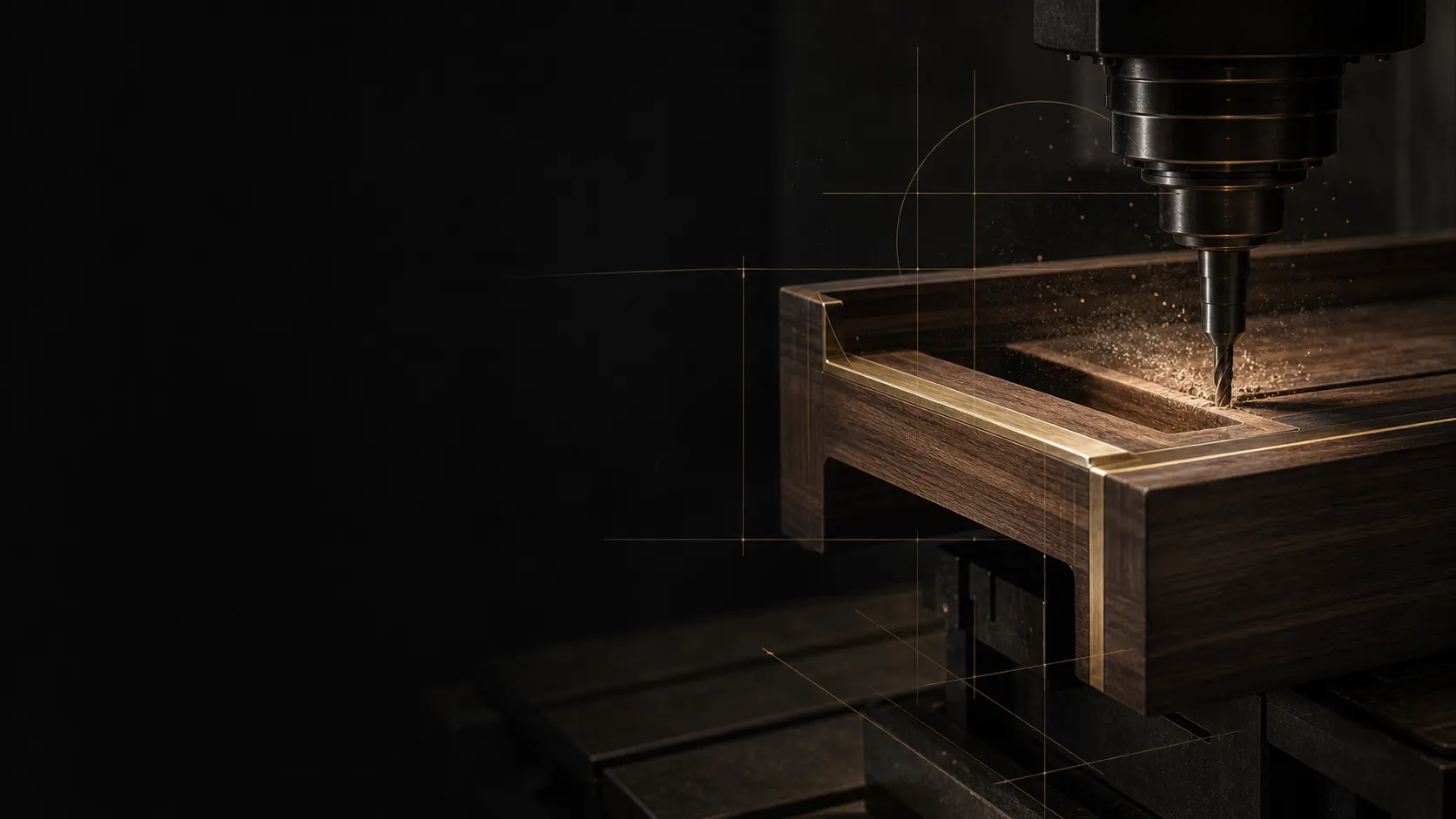 Precision production of a bespoke walnut and brass component